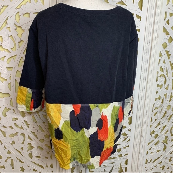 COS Navy Colorblocked Watercolor Top - Picture 3 of 9